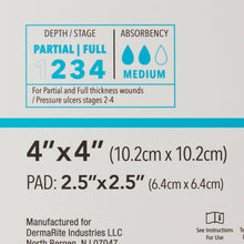 Load image into Gallery viewer, DermaRite Industries Thin Foam Dressing ComfortFoam™ Border Lite 4 X 4 Inch With Border Waterproof Backing Silicone Adhesive Square Sterile #47440