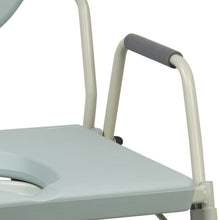Load image into Gallery viewer, McKesson Commode Chair, Drop Arms, Padded Backrest, 23-1/4 Inch Seat Width, 1000 lbs. Weight Capacity #146-11135-1