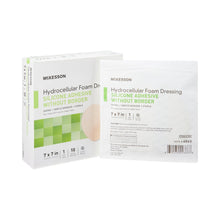 Load image into Gallery viewer, Foam Dressing McKesson 7 X 7 Inch Without Border Film Backing Silicone Gel Adhesive Sacral Sterile #4865