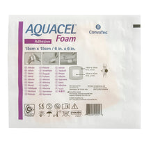Load image into Gallery viewer, ConvaTec Foam Dressing Aquacel® 6 X 6 Inch With Border Waterproof Film Backing Silicone Adhesive Square Sterile #422350