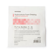 Load image into Gallery viewer, Foam Dressing McKesson 7 X 7 Inch With Border Film Backing Acrylic Adhesive Square Sterile #16-4673