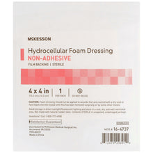 Load image into Gallery viewer, Foam Dressing McKesson 4 X 4 Inch Without Border Film Backing Nonadhesive Square Sterile #16-4737