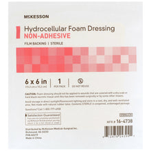 Load image into Gallery viewer, Foam Dressing McKesson 6 X 6 Inch Without Border Film Backing Nonadhesive Square Sterile #16-4738