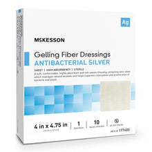 Load image into Gallery viewer, Silver Gelling Fiber Dressing McKesson 4 X 4-3/4 Inch Rectangle Sterile #177400