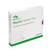 Load image into Gallery viewer, Molnlycke Foam Dressing Mepilex® Border Flex 5.1 X 6.3 Inch With Border Film Backing Silicone Adhesive Oval Sterile #583300