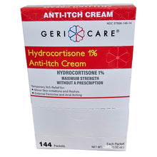 Load image into Gallery viewer, Itch Relief Geri-Care® 1% Strength Cream (144 per Box) Individual Packet #S146-14-GCP