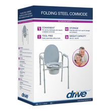 Load image into Gallery viewer, Drive Medical Folding Steel Commode #RTL11158KDR