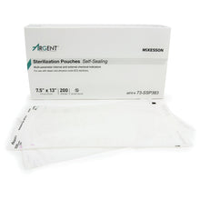 Load image into Gallery viewer, Sterilization Pouch McKesson Argent™ Sure-Check® Ethylene Oxide (EO) Gas / Steam 7-1/2 X 13 Inch Transparent / Blue Self Seal Paper / Film #73-SSP383