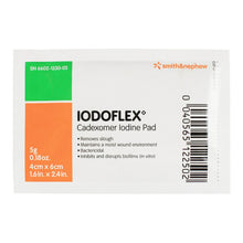 Load image into Gallery viewer, Smith & Nephew Iodophor Impregnated Dressing Iodoflex™ Pad Rectangle 1-1/2 X 2- 3/8 Inch Sterile #6602133005