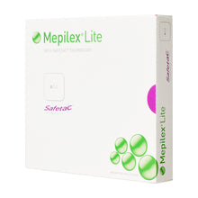 Load image into Gallery viewer, Molnlycke Thin Foam Dressing Mepilex® Lite 6 X 6 Inch Without Border Film Backing Silicone Adhesive Square Sterile #284390