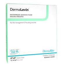 Load image into Gallery viewer, DermaRite Industries Foam Dressing DermaLevin® 6 X 6 Inch With Border Waterproof Backing Hydrocolloid Adhesive Square Sterile #00285E