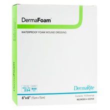 Load image into Gallery viewer, DermaRite Industries Foam Dressing DermaFoam® 6 X 6 Inch Without Border Waterproof Backing Nonadhesive Square Sterile #00292E