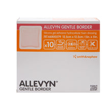 Load image into Gallery viewer, Smith & Nephew Foam Dressing Allevyn Gentle Border 5 X 5 Inch With Border Film Backing Silicone Gel Adhesive Square Sterile #66800279