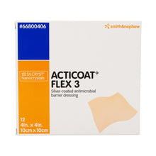 Load image into Gallery viewer, Smith & Nephew Silver Barrier Dressing Acticoat Flex 3 4 X 4 Inch Square Sterile #66800406