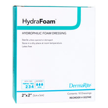 Load image into Gallery viewer, DermaRite Industries Foam Dressing HydraFoam™ 2 X 2 Inch Without Border Waterproof Backing Nonadhesive Square Sterile #00294E