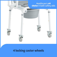 Load image into Gallery viewer, Medline Aluminum Drop-Arm Commode with 4 Locking Casters #G1-506DWX1