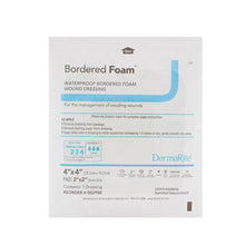 Load image into Gallery viewer, DermaRite Industries Foam Dressing BorderedFoam® 4 X 4 Inch With Border Waterproof Backing Nonacrylic Adhesive Square Sterile #00298E