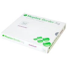 Load image into Gallery viewer, Molnlycke Silver Foam Dressing Mepilex® Border Ag 3 X 3 Inch Square Sterile #395290
