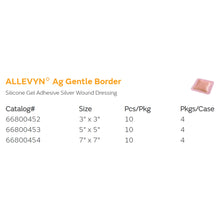 Load image into Gallery viewer, Smith & Nephew Silver Foam Dressing Allevyn Ag Gentle Border 5 X 5 Inch Square Sterile #66800453