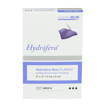 Load image into Gallery viewer, BSN Medical Antibacterial Foam Dressing Hydrofera BLUE® Classic 2 X 2 Inch Without Border Without Film Backing Nonadhesive Square Sterile #HB2214