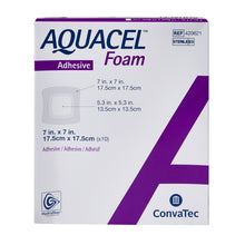 Load image into Gallery viewer, ConvaTec Foam Dressing Aquacel® 7 X 7 Inch With Border Waterproof Film Backing Silicone Adhesive Square Sterile #420621