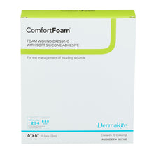 Load image into Gallery viewer, DermaRite Industries Foam Dressing ComfortFoam™ 6 X 6 Inch Without Border Film Backing Silicone Face Square Sterile #00316E
