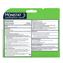 Load image into Gallery viewer, Vaginal Antifungal Monistat® 3 4% Strength Suppository 3 per Box Bottle #63736001518