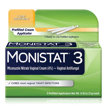 Load image into Gallery viewer, Vaginal Antifungal Monistat® 3 4% Strength Suppository 3 per Box Bottle #63736001518
