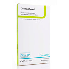 Load image into Gallery viewer, DermaRite Industries Foam Dressing ComfortFoam™ Border 4 X 8 Inch With Border Waterproof Backing Silicone Adhesive Rectangle Sterile #43480