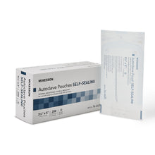 Load image into Gallery viewer, Sterilization Pouch McKesson Ethylene Oxide (EO) Gas / Steam 3-1/2 X 5 Inch Transparent Blue / White Self Seal Paper / Film #16-6420