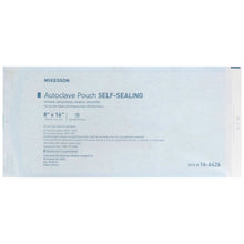 Load image into Gallery viewer, Sterilization Pouch McKesson Ethylene Oxide (EO) Gas / Steam 8 X 16 Inch Transparent Blue / White Self Seal Paper / Film #16-6426
