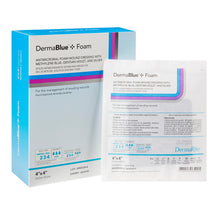 Load image into Gallery viewer, DermaRite Industries Silver Foam Dressing DermaBlue+™ Foam 4 X 4 Inch Square Sterile #76040414