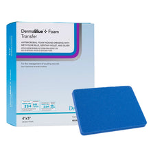 Load image into Gallery viewer, DermaRite Industries Silver Foam Dressing DermaBlue+™ Foam 4 X 5 Inch Square Sterile #76040514