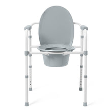 Load image into Gallery viewer, Medline 3-in-1 Folding Aluminum Elongated Commode #G1-505LX1