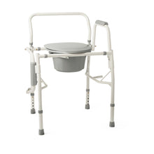 Load image into Gallery viewer, Medline Steel Drop-Arm Commode, 350 lb Weight Capacity #G1-301DX1