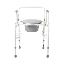 Load image into Gallery viewer, Medline Steel Drop-Arm Commode, 350 lb Weight Capacity #G1-301DX1