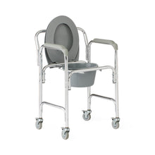Load image into Gallery viewer, Medline Aluminum Elongated Commode with 4 Locking Casters #G1-501LWX1