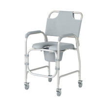 Load image into Gallery viewer, Medline Aluminum Padded Shower Chair Commode with 4 Locking Casters #G1-502PWX1