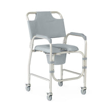 Load image into Gallery viewer, Medline Aluminum Padded Shower Chair Commode with 4 Locking Casters #G1-502PWX1