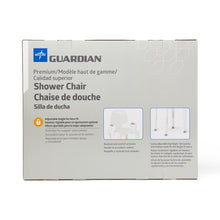 Load image into Gallery viewer, Medline Shower Chair with Backrest and Arms, 350 lb. Weight Capacity, Adjustable Legs, White Plastic, #G2-105RX1