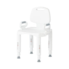 Load image into Gallery viewer, Medline Shower Chair with Backrest and Arms, 350 lb. Weight Capacity, Adjustable Legs, White Plastic, #G2-105RX1