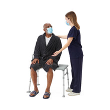 Load image into Gallery viewer, Medline Transfer Bench with Backrest and Pushbutton Height Adjustment, 400 lb. Capacity, #G3-100KBX1