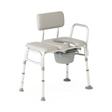 Load image into Gallery viewer, Medline Combination Transfer Bench and Commode, Padded, 400 lb. Capacity, #G3-101KBPX1