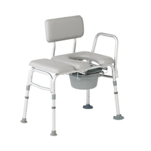Load image into Gallery viewer, Medline Combination Transfer Bench and Commode, Padded, 400 lb. Capacity, #G3-101KBPX1