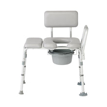 Load image into Gallery viewer, Medline Combination Transfer Bench and Commode, Padded, 400 lb. Capacity, #G3-101KBPX1