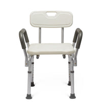 Load image into Gallery viewer, Medline Knockdown Shower Chair With Arms & Back, Aluminum, 350 lb Capacity, #MDS89745RAH