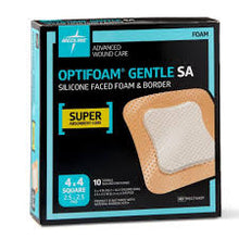 Load image into Gallery viewer, Medline Silicone Foam Dressing Optifoam Gentle 4 X 4 Inch Without Border Waterproof Backing Silicone Face Square Sterile #MSC2244EPZ