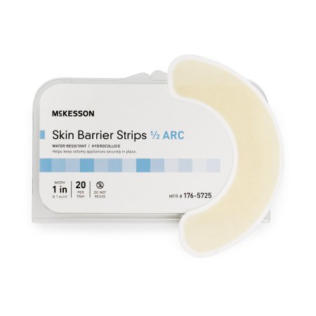 Skin Barrier Strip McKesson Mold to Fit, Standard Wear Adhesive without Tape Without Flange Universal System Hydrocolloid 1/2 Curve 1 Inch W