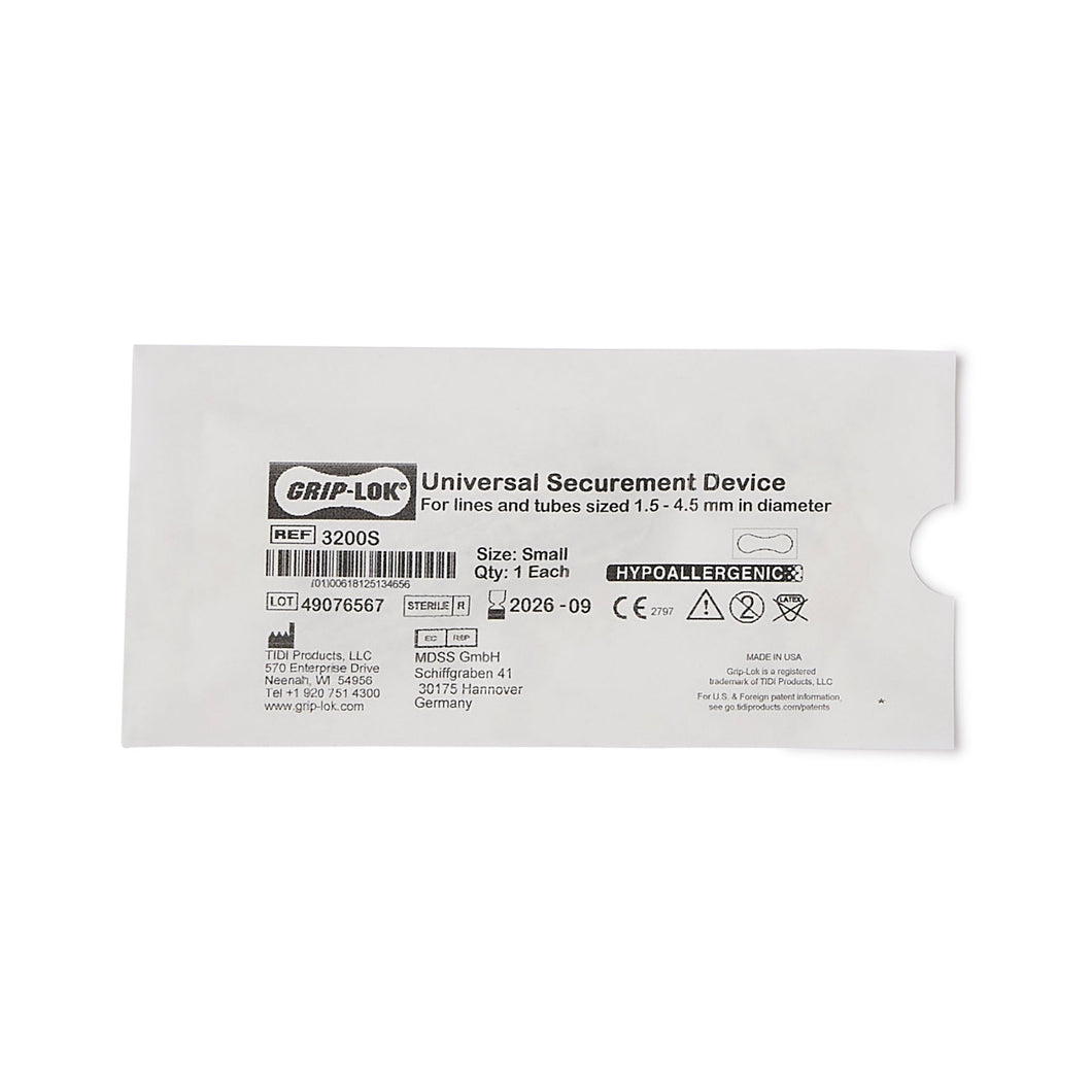 Tidi Foley Catheter / Line Securement Device Grip-Lok® Small, 3 Inch Length, Sterile #3200S