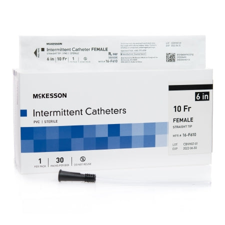 Urethral Catheter McKesson Straight Tip Uncoated PVC 10 Fr. 6 Inch  #16-F610